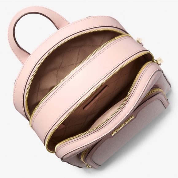 Michael Kors Jaycee Medium Ombré Signature Logo Backpack Powder Blush Multi - Picture 8 of 10